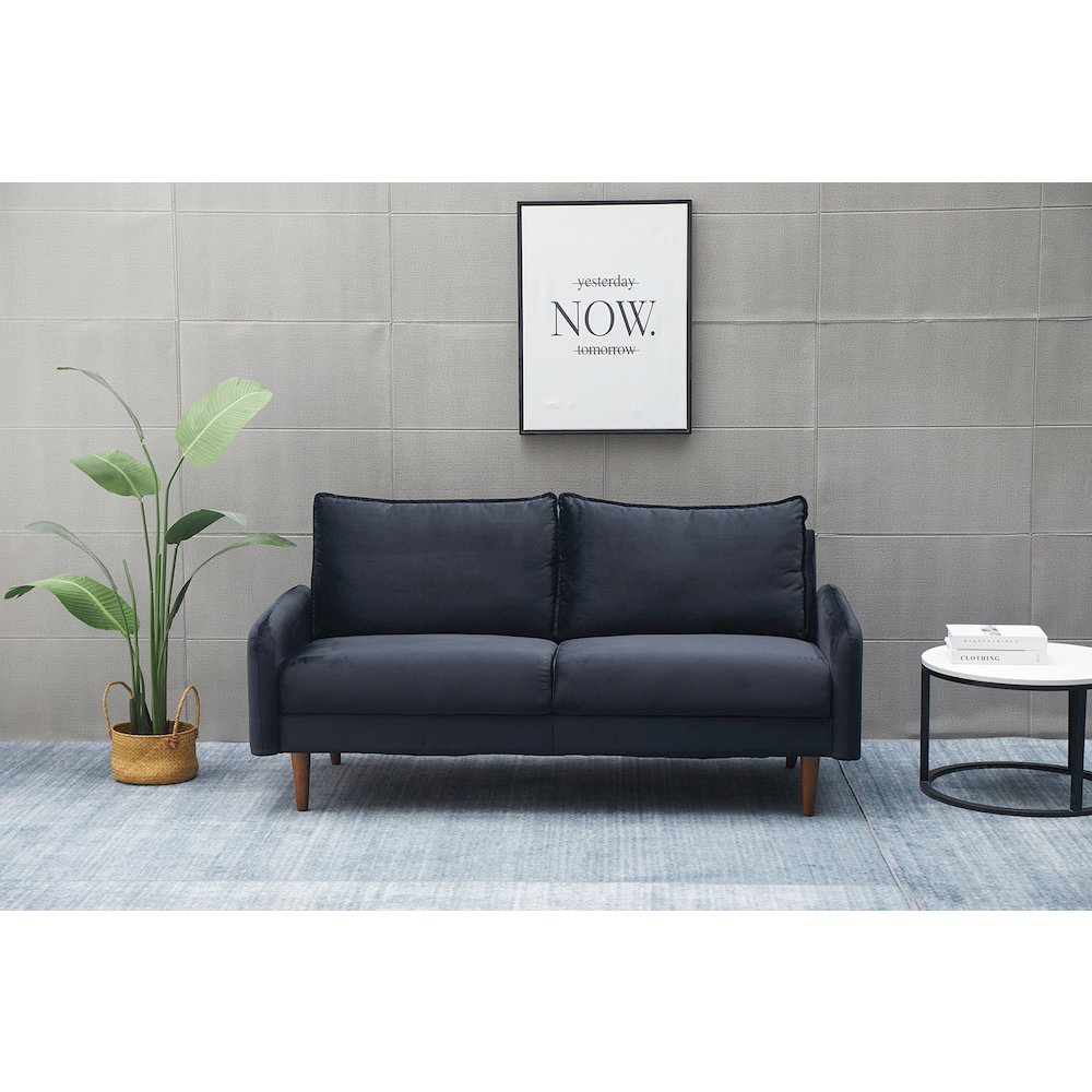 Jadier Velvet Living Room Sofa. Picture 4