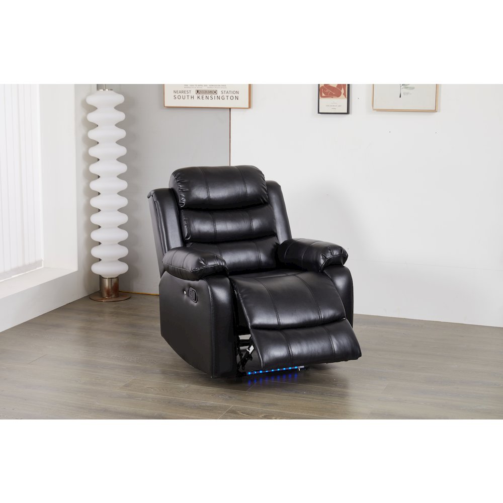 Luxury Faux Leather Recliner Chair with LED Lights. Picture 5