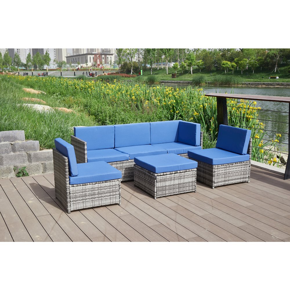 4-Piece Wicker Patio Furniture Sets Outdoor Sectional Sofa Set Sectional. Picture 4
