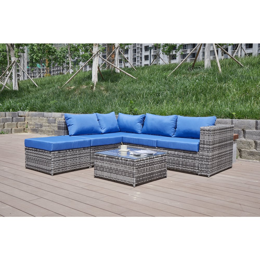 Nazimi 86'' Outdoor Patio Sectional. Picture 2