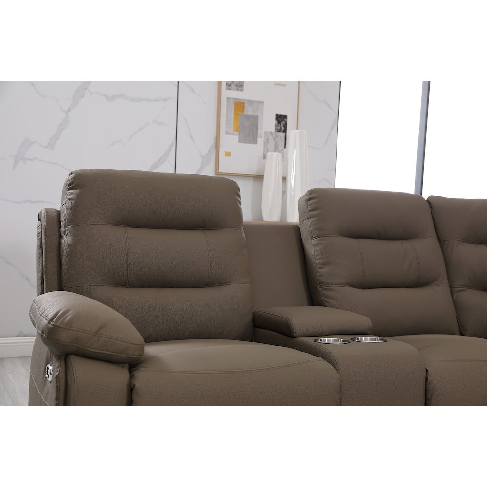 Modern Reclining Sectional Sofa with Cup Holders & Storage. Picture 8