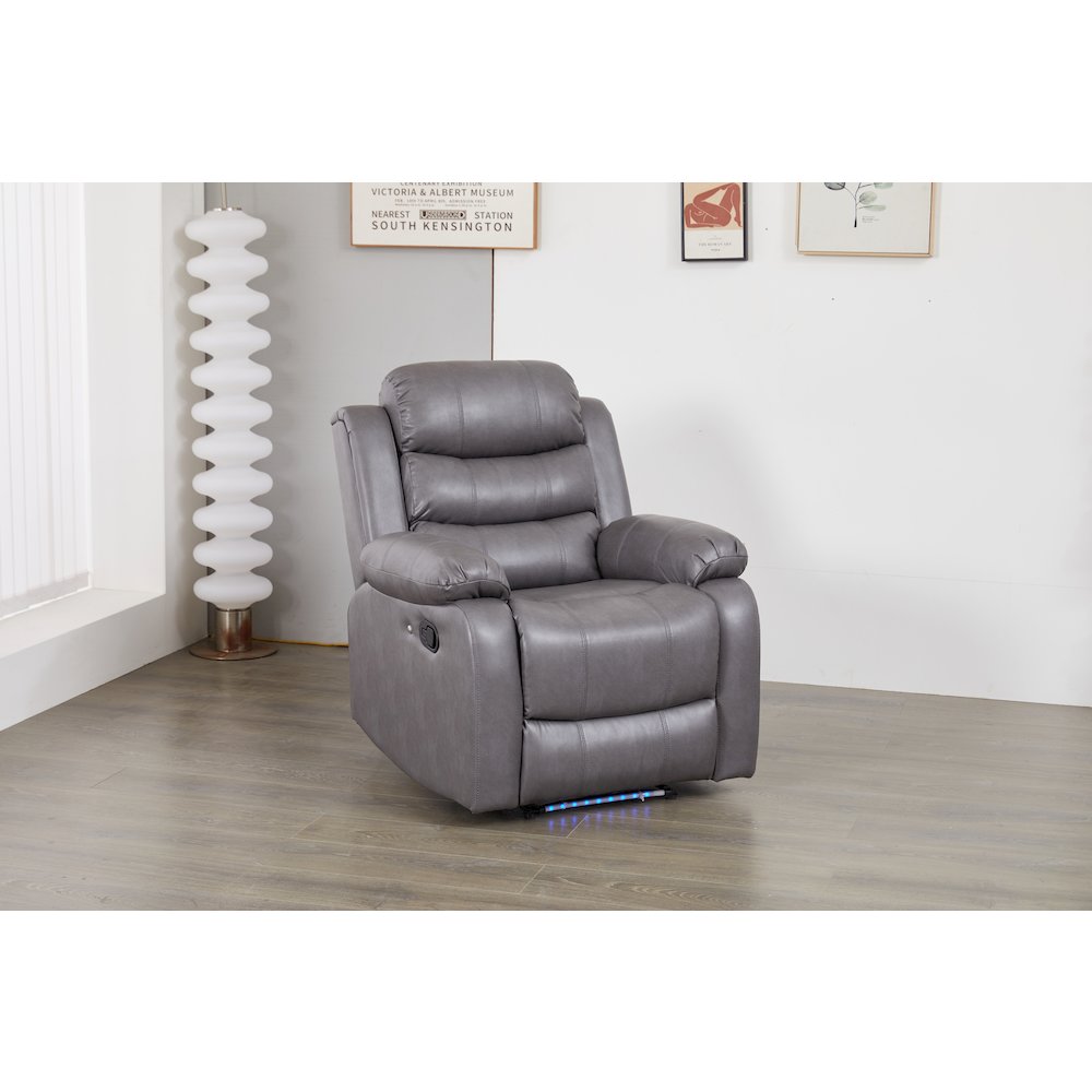 Luxury Faux Leather Recliner Chair with LED Lights. Picture 5