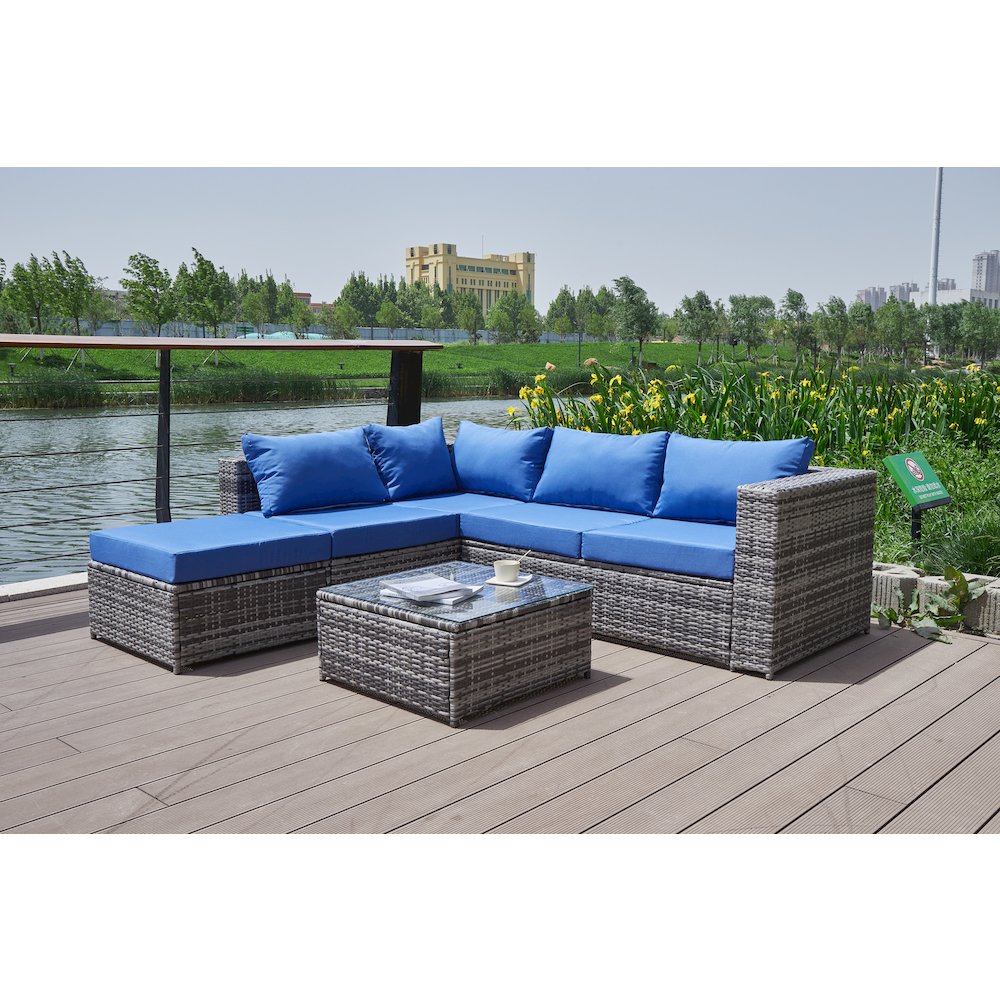 Nazimi 86'' Outdoor Patio Sectional. Picture 9