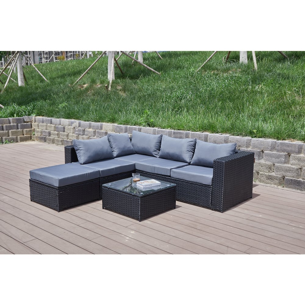 Nazimi 86'' Outdoor Patio Sectional. Picture 1