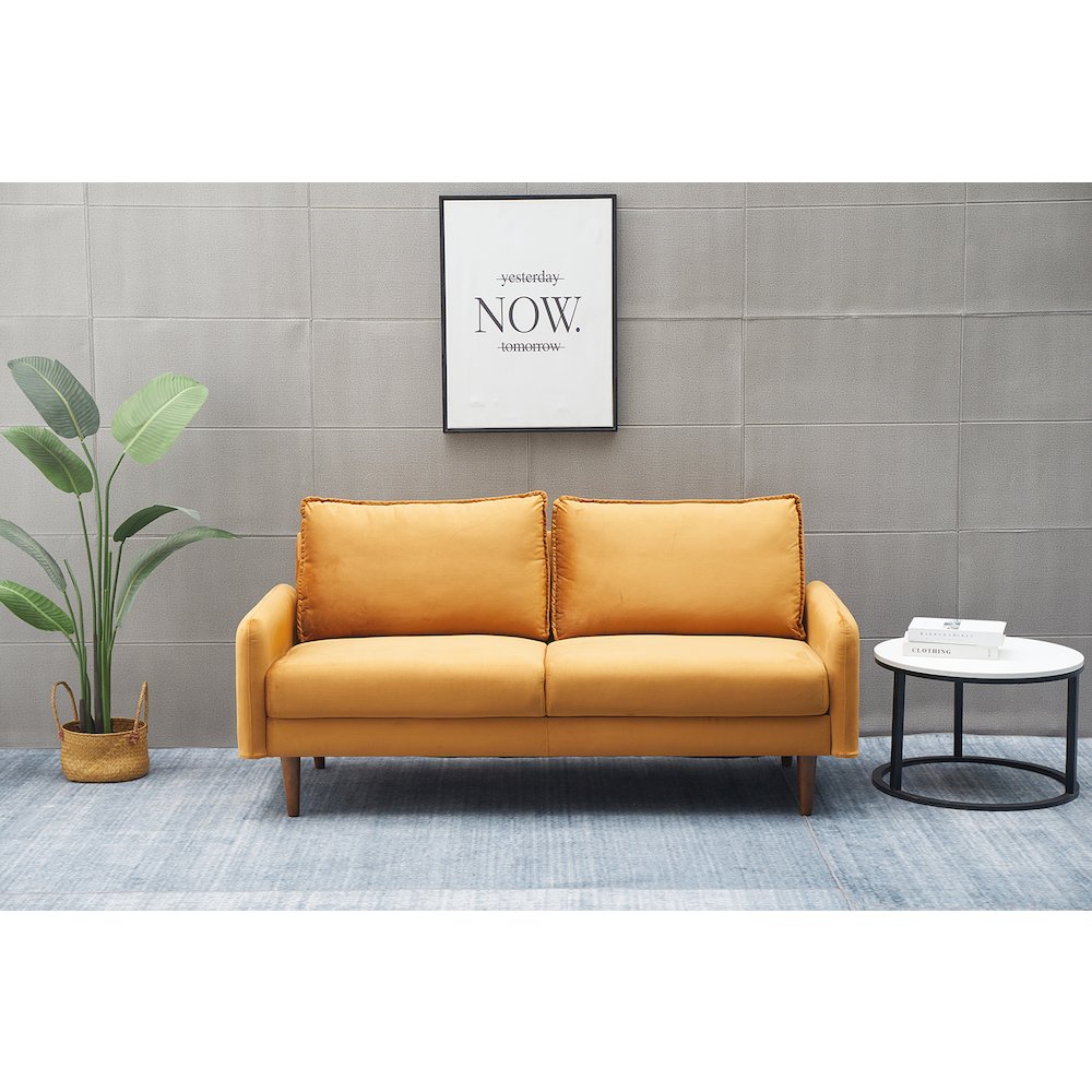 Jadier Velvet Living Room Sofa. Picture 1