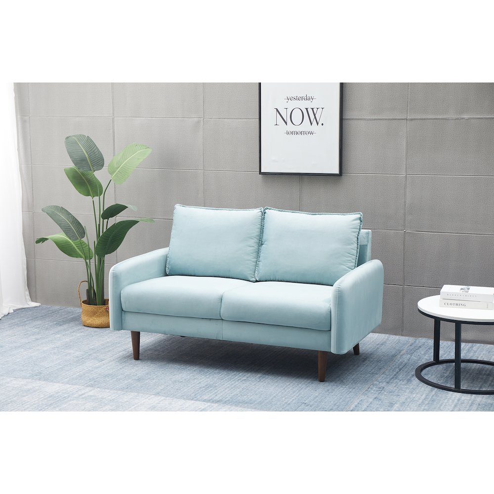 Jadier Velvet Living Room Loveseat. Picture 4