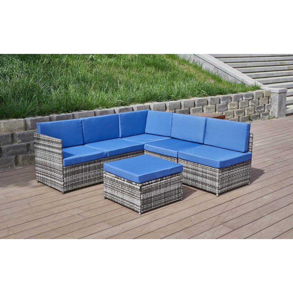 4-Piece Wicker Patio Furniture Sets Outdoor Sectional Sofa Set Sectional. Picture 3