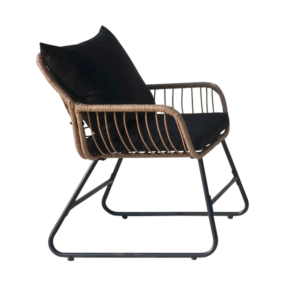 4-Piece Wicker Patio Conversation Set with Cushions - Outdoor Seating for 4. Picture 7
