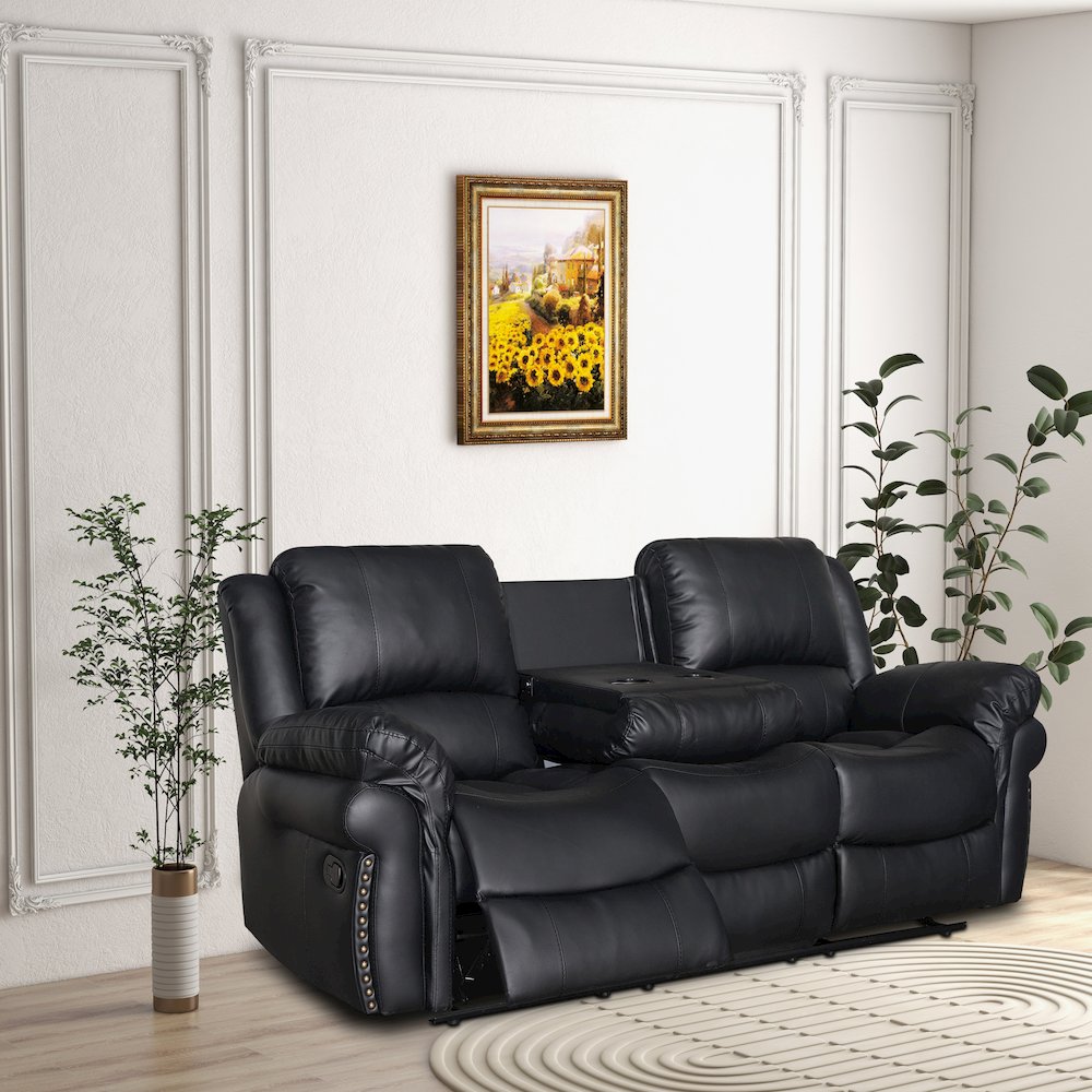 Dontiavion Faux Leather Living Room Sofa. Picture 2