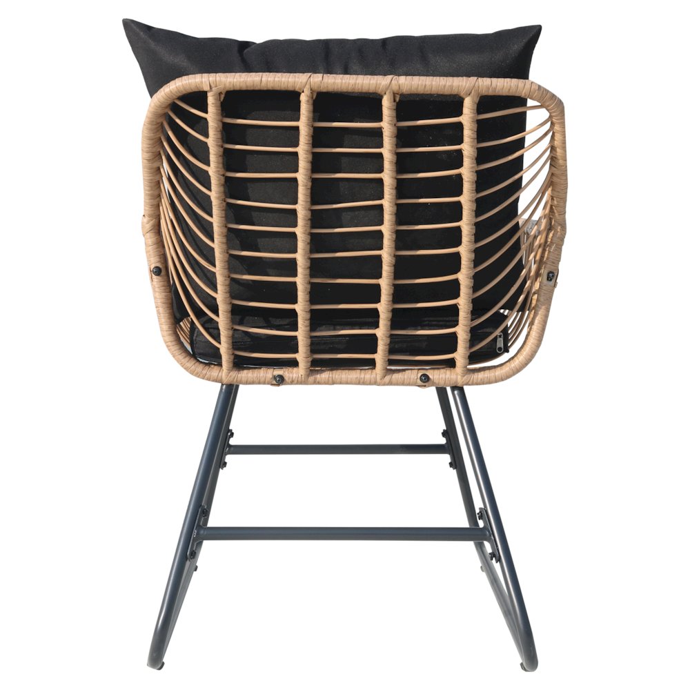4-Piece Wicker Patio Conversation Set with Cushions - Outdoor Seating for 4. Picture 6