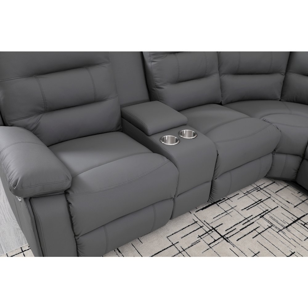 Modern Reclining Sectional Sofa with Cup Holders & Storage. Picture 8