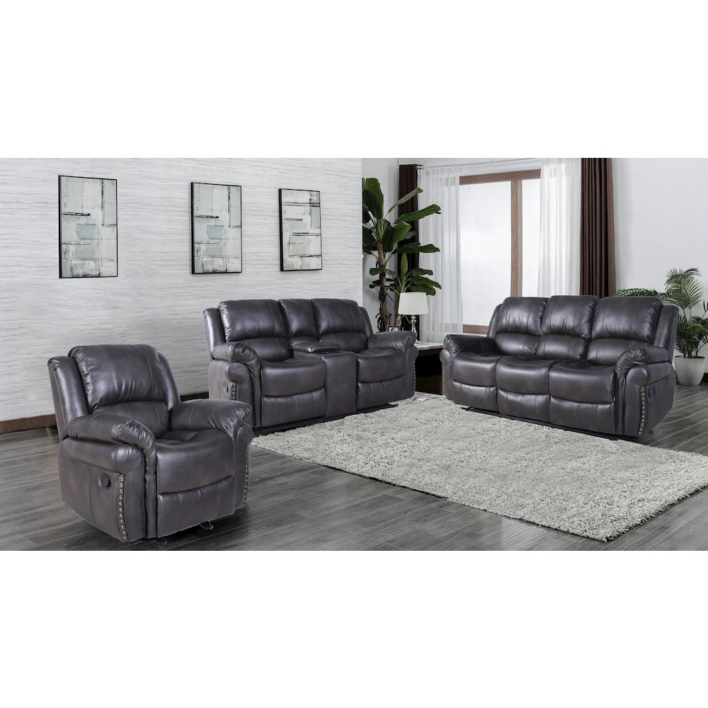 Dontiavion 3-Piece Faux Leather Living Room Set. Picture 1