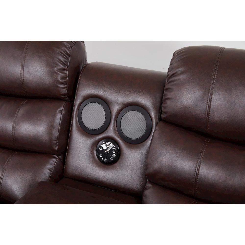 Faux Leather Manual Reclining Sofa Set – 3-Piece Home Theater Seating. Picture 3