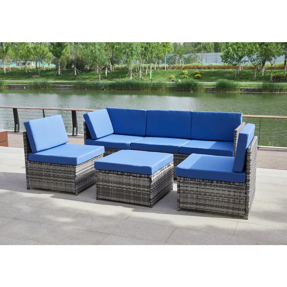 4-Piece Wicker Patio Furniture Sets Outdoor Sectional Sofa Set Sectional. Picture 10
