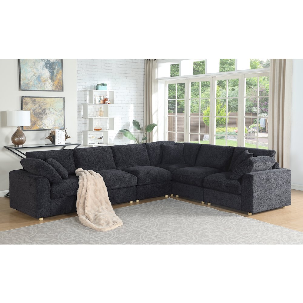 Luxury L-Shaped Modular Sectional Sofa with Ottoman. Picture 4