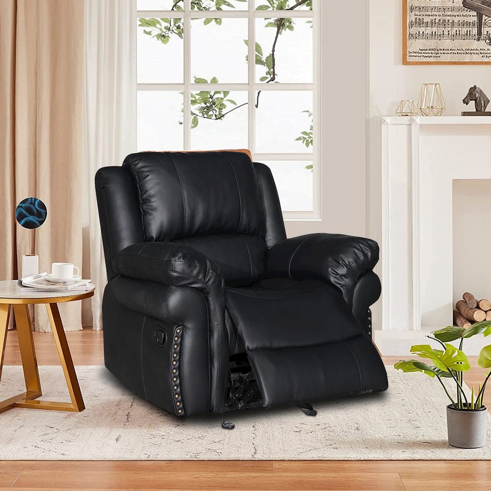 Dontiavion Faux Leather Living Room Recliner. Picture 1