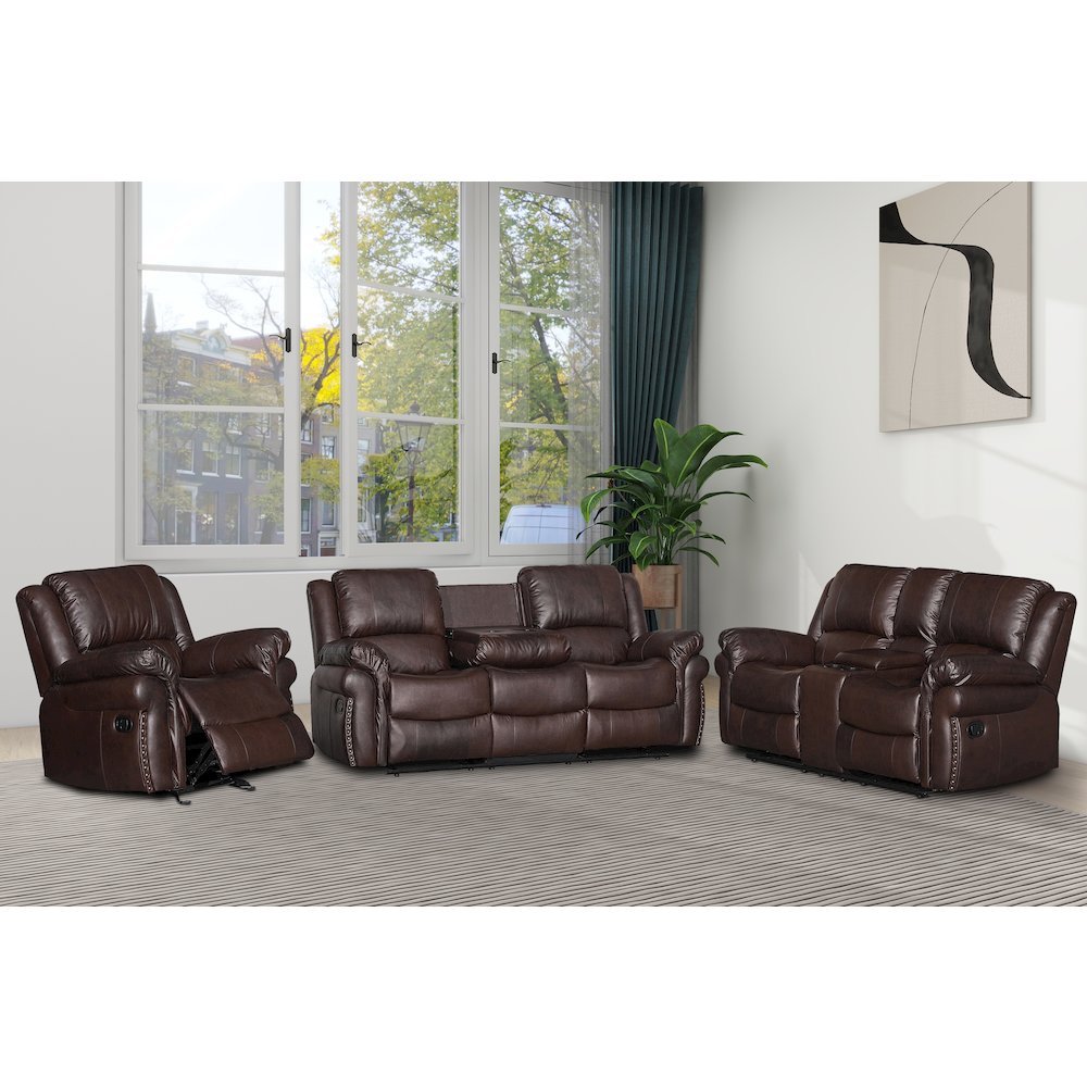 Dontiavion 3-Piece Faux Leather Living Room Set. Picture 2
