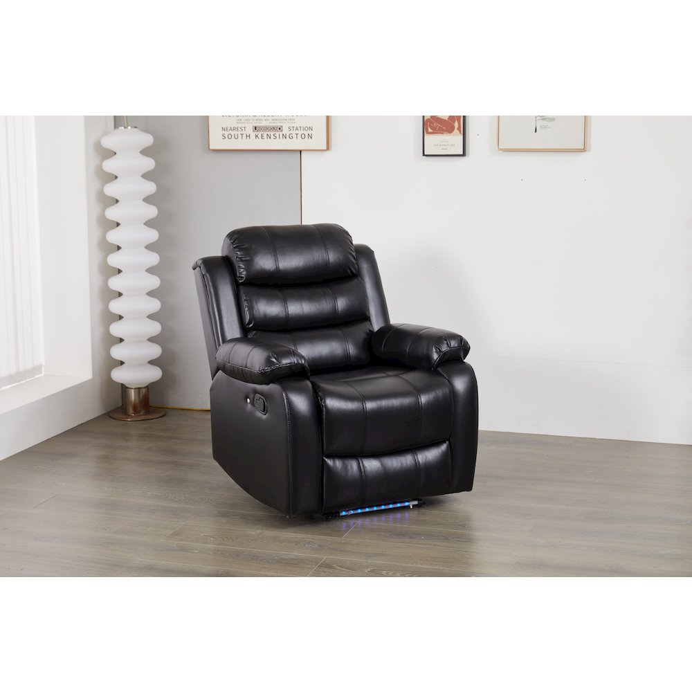 Luxury Faux Leather Recliner Chair with LED Lights. Picture 2