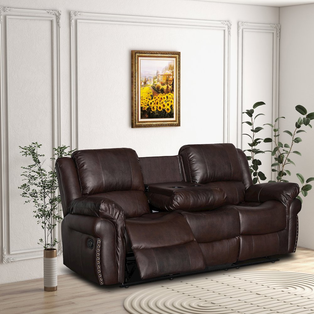 Dontiavion Faux Leather Living Room Sofa. Picture 2