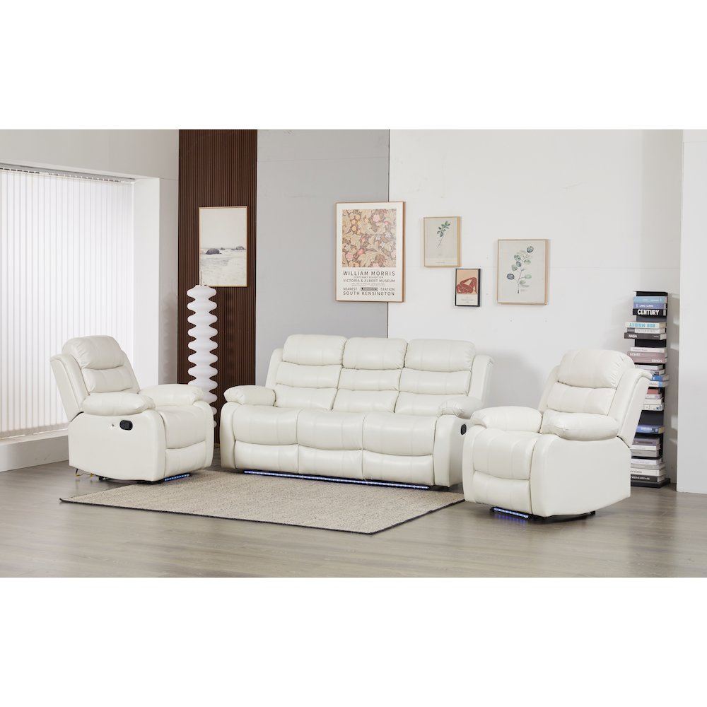Faux Leather Manual Reclining Sofa Set – 3PC Home Theater Seating. Picture 1
