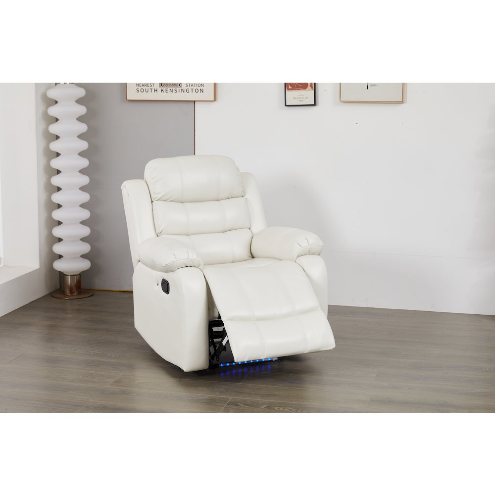 Luxury Faux Leather Recliner Chair with LED Lights. Picture 2