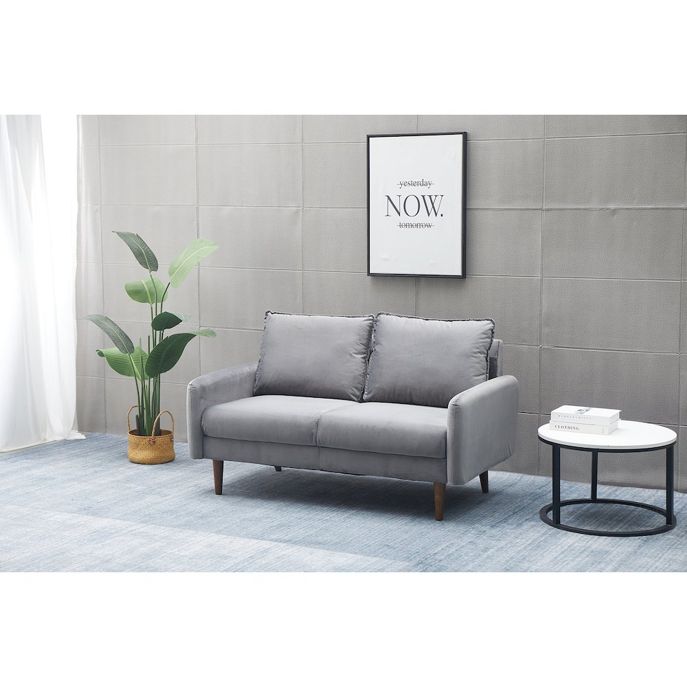 Jadier Velvet Living Room Loveseat. Picture 1