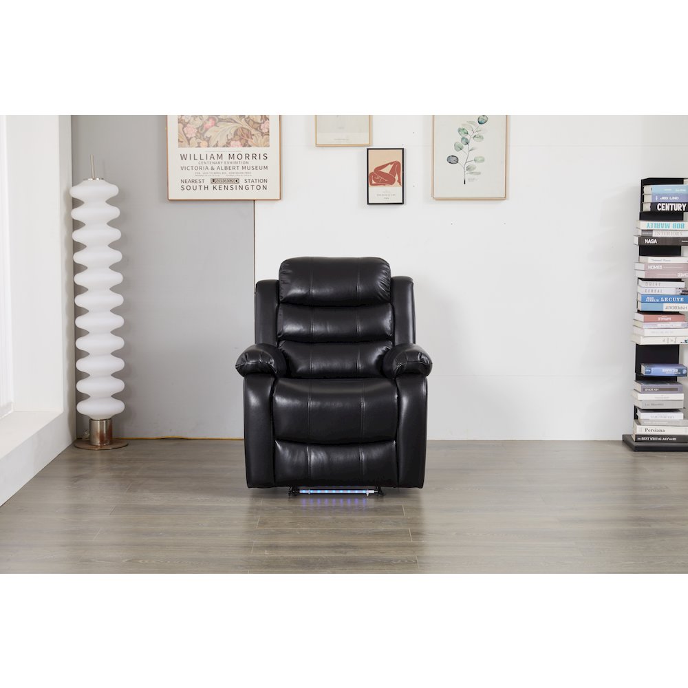 Luxury Faux Leather Recliner Chair with LED Lights. Picture 1