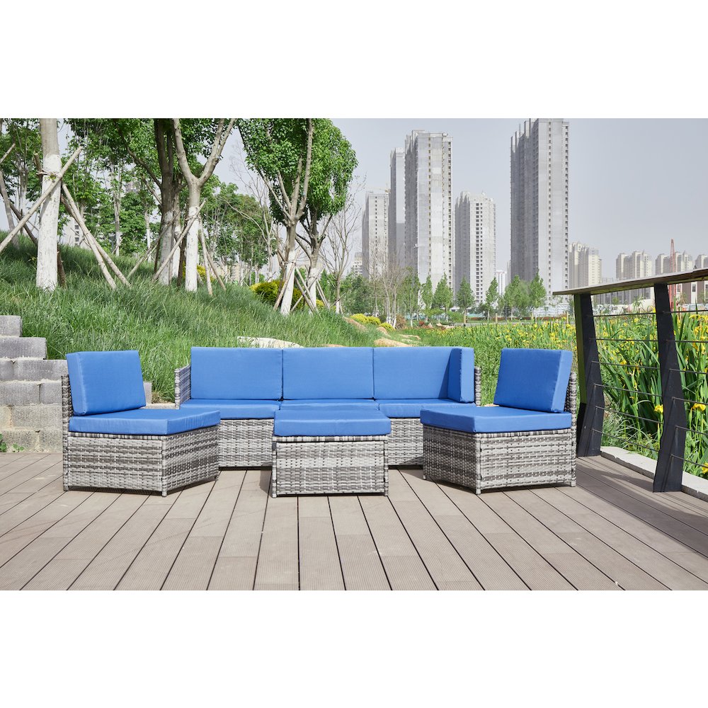 4-Piece Wicker Patio Furniture Sets Outdoor Sectional Sofa Set Sectional. Picture 7