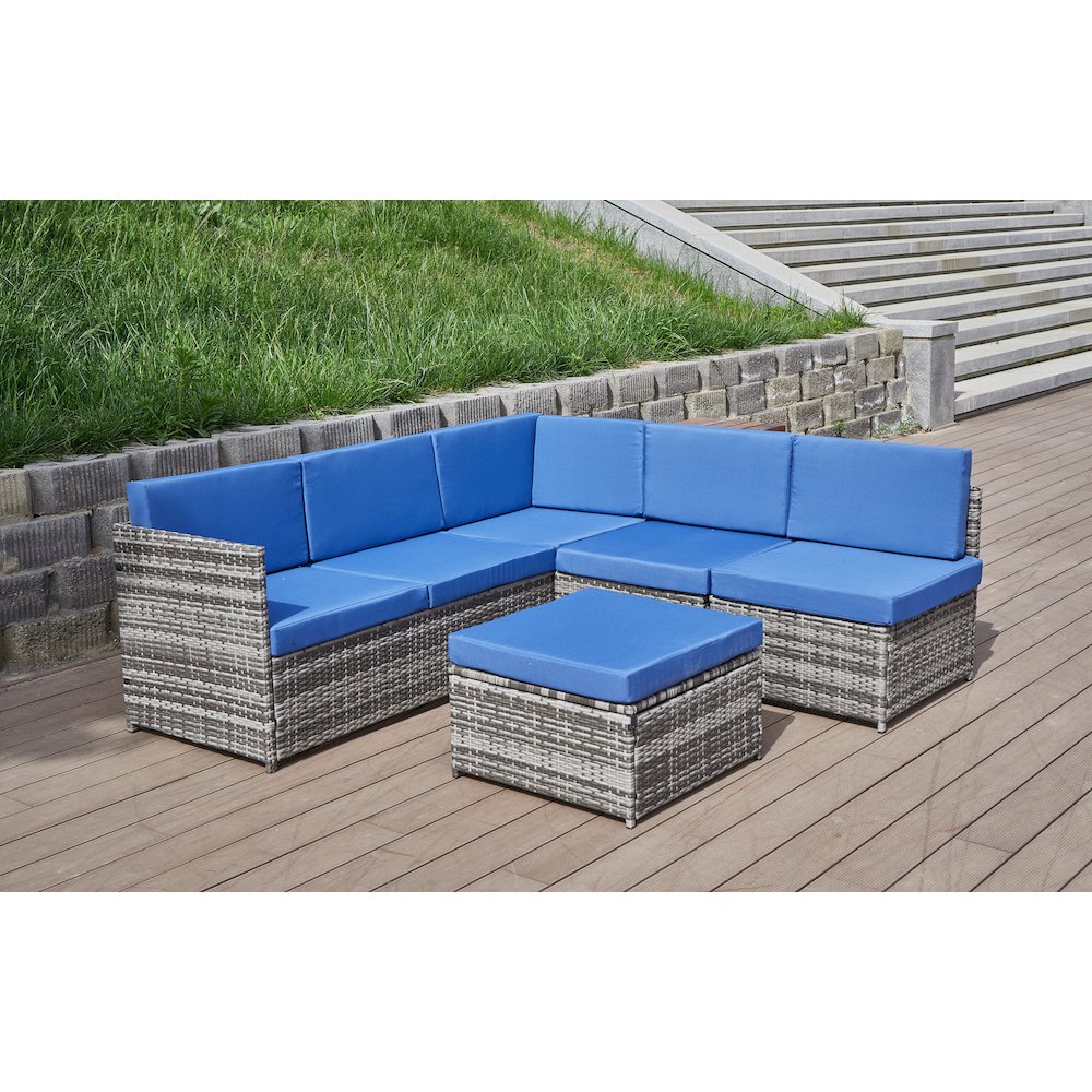 4-Piece Wicker Patio Furniture Sets Outdoor Sectional Sofa Set Sectional. Picture 2