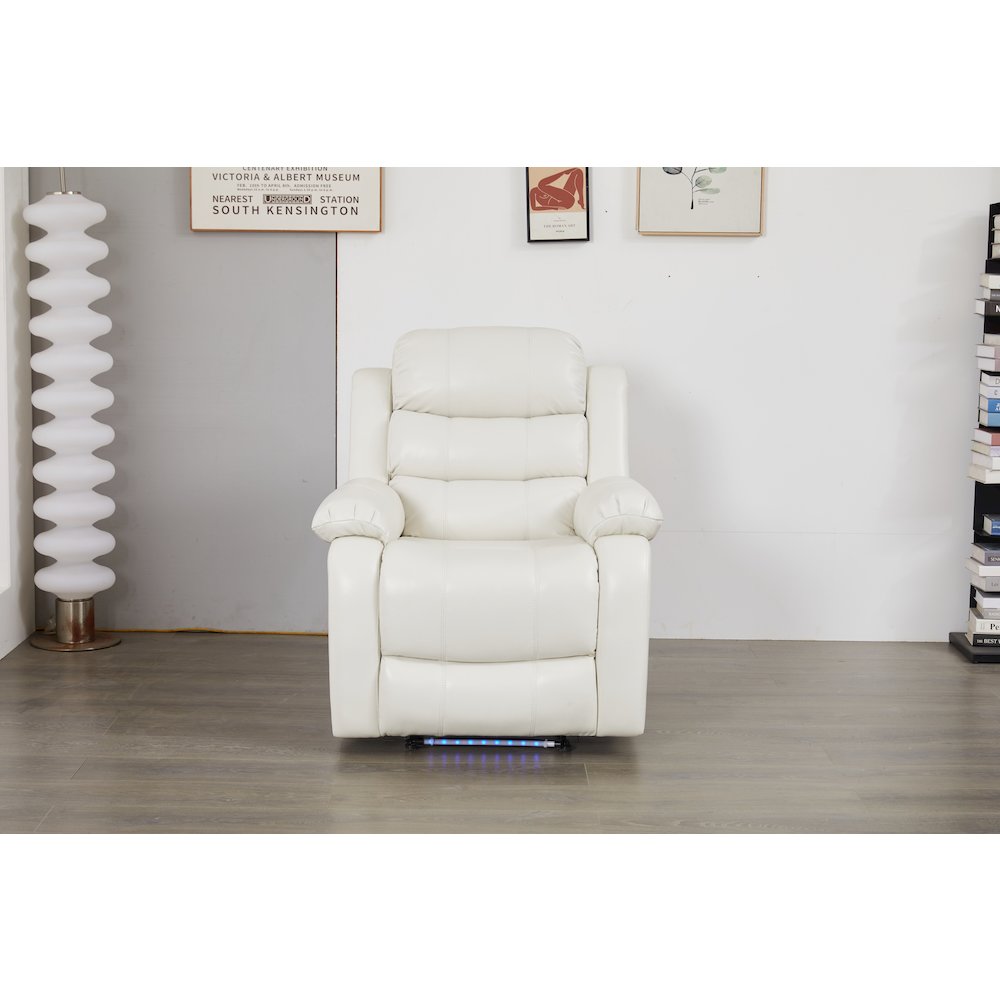 Luxury Faux Leather Recliner Chair with LED Lights. Picture 1