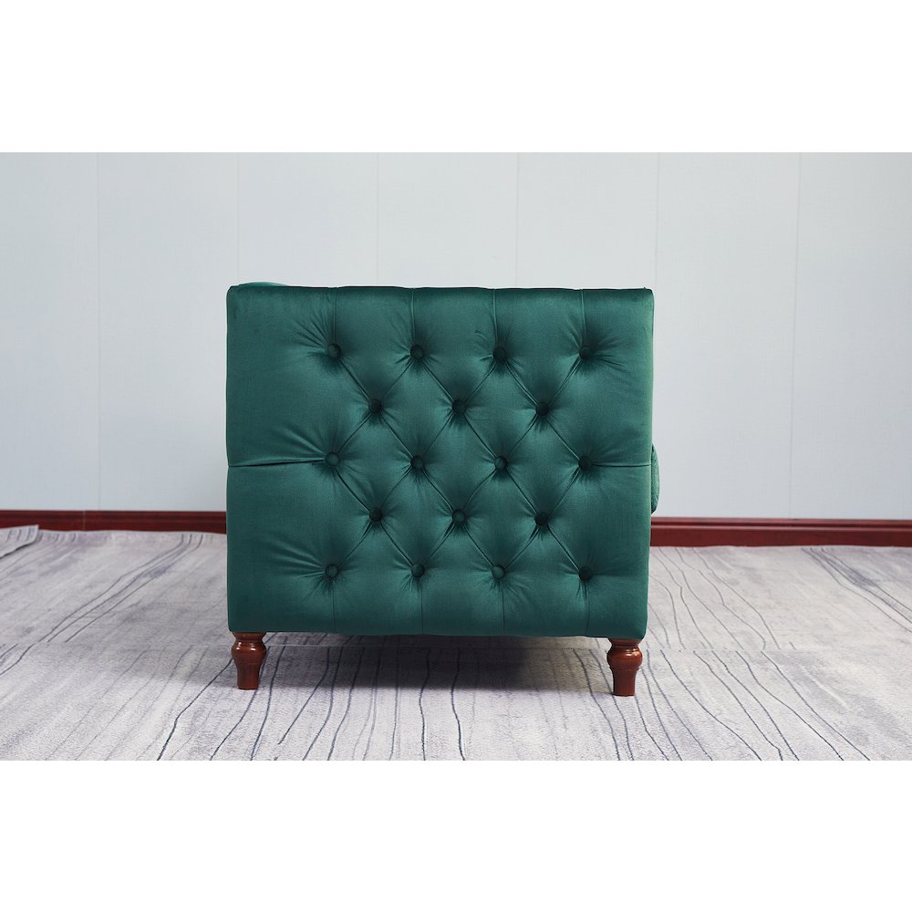 Kingway Furniture Avin Velvet Nail Head Livingroom Loveseat in Green. Picture 6