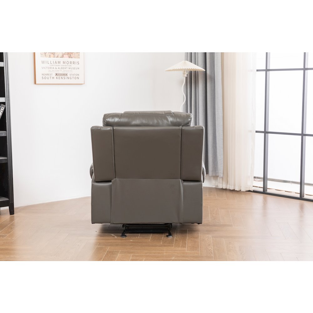 Ilyiano Two Tone Faux Leather Rocker Recliner In Gray. Picture 8