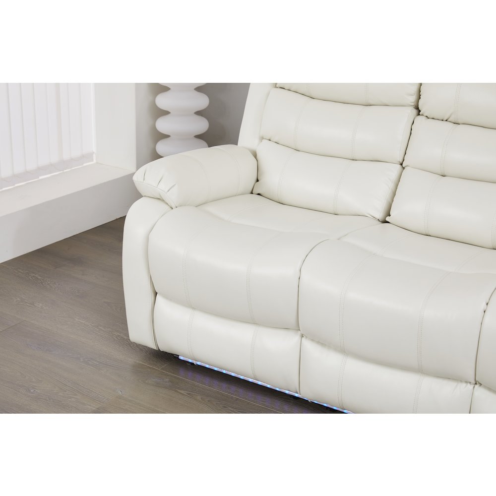 Faux Leather Manual Reclining Sofa Set – 3PC Home Theater Seating. Picture 4