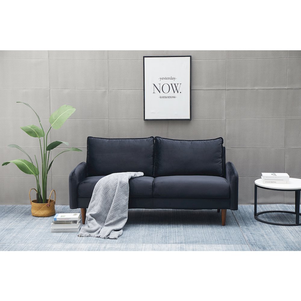 Jadier Velvet Living Room Sofa. Picture 3