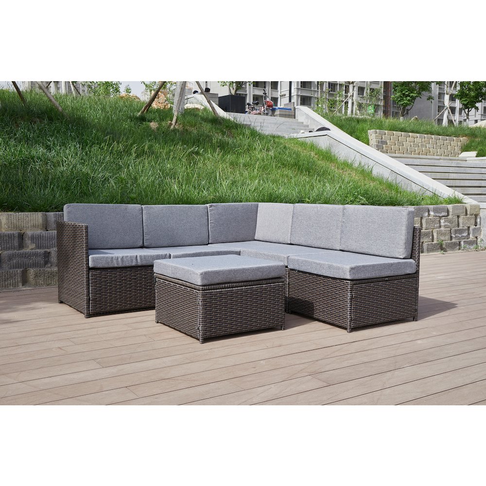 4-Piece Wicker Patio Furniture Sets Outdoor Sectional Sofa Set Sectional. Picture 3