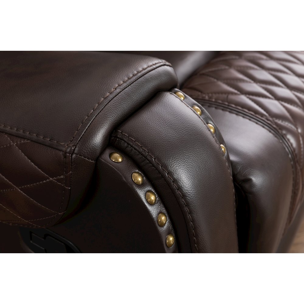 Ilyiano Two Tone Faux Leather Rocker Recliner In Brown. Picture 6