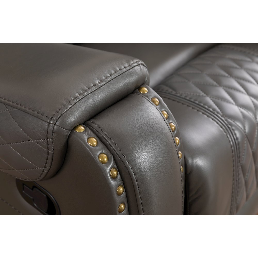 Ilyiano Two Tone Faux Leather Rocker Recliner In Gray. Picture 5