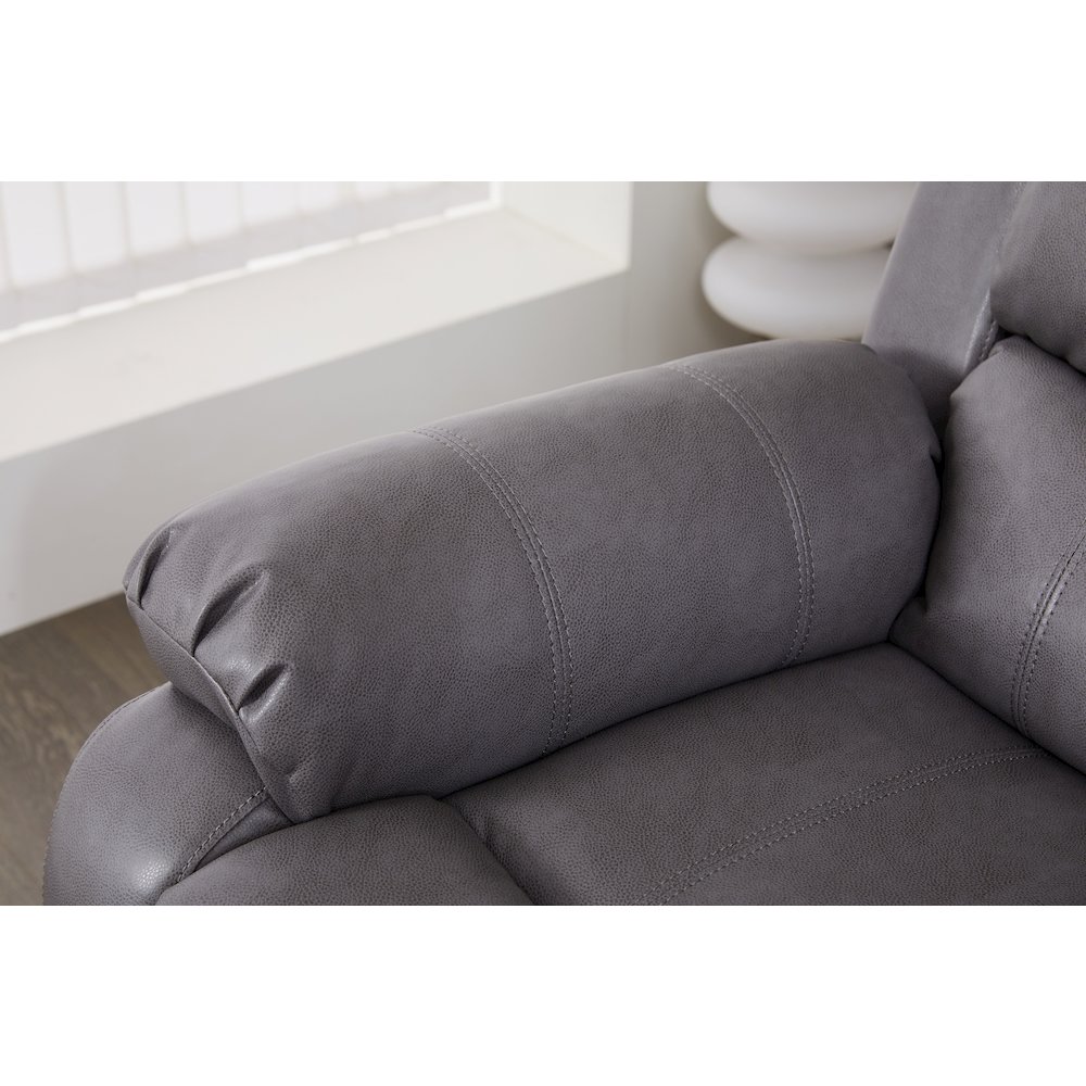 Faux Leather Manual Reclining Sofa Set – 3-Piece Home Theater Seating. Picture 5