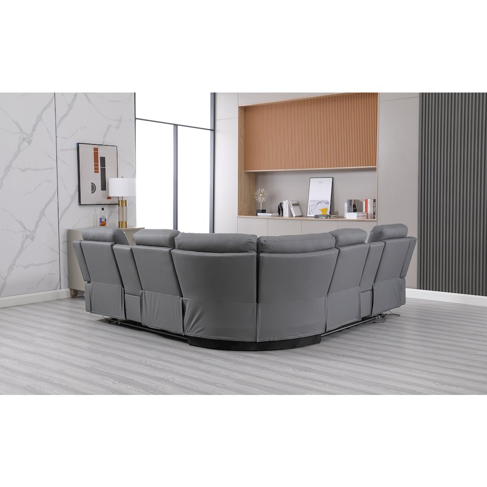 Modern Reclining Sectional Sofa with Cup Holders & Storage. Picture 4