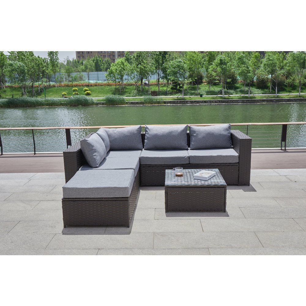Nazimi 86'' Outdoor Patio Sectional. Picture 11