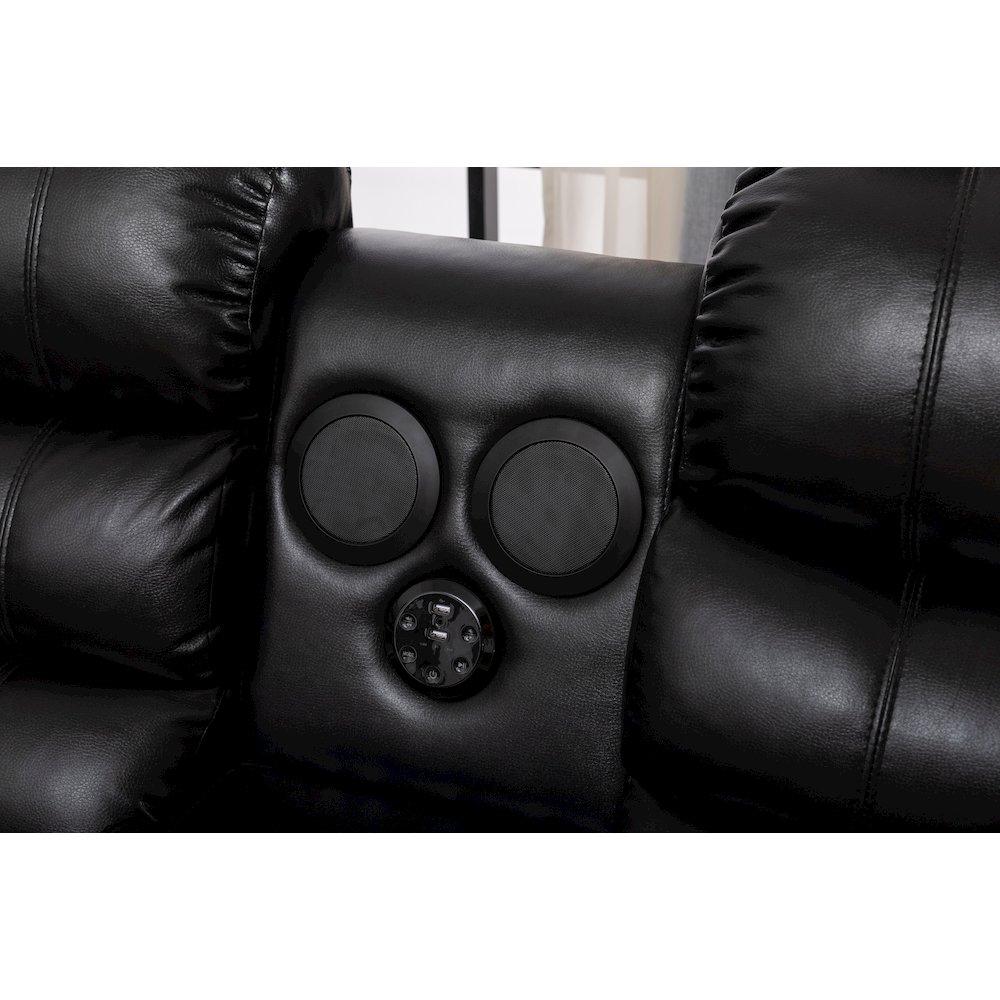 Donivi LED Faux Leather Reclining Sectional. Picture 3