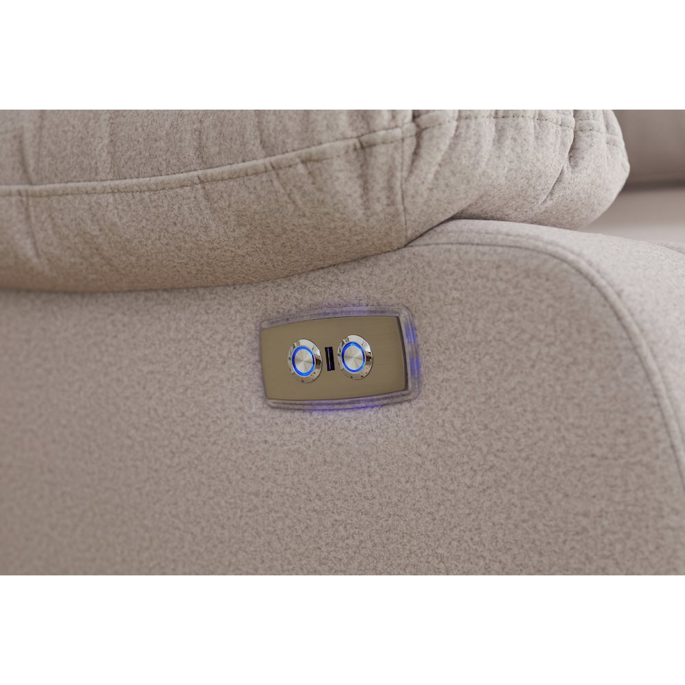 Kingway Adrien Fabric Power Recliner With USB in Gray. Picture 4