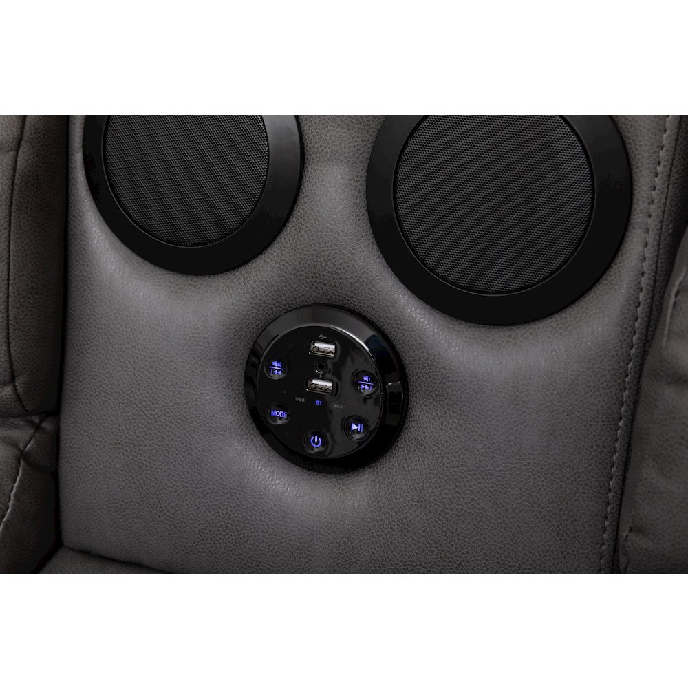 Donivi LED Faux Leather Reclining Sectional. Picture 3