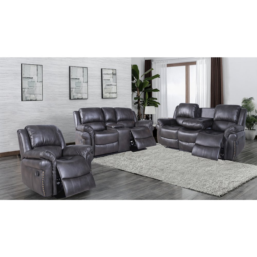 Dontiavion 3-Piece Faux Leather Living Room Set. Picture 2