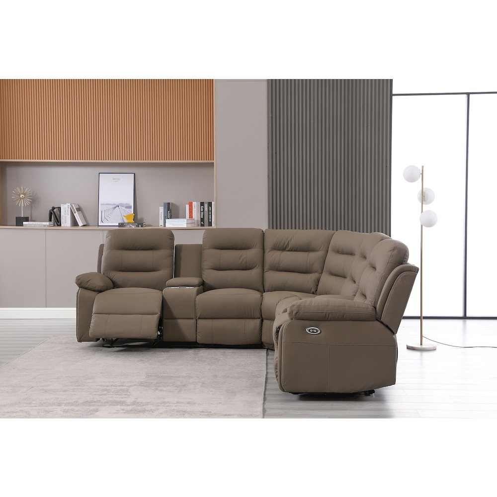 Modern Reclining Sectional Sofa with Cup Holders & Storage. Picture 5
