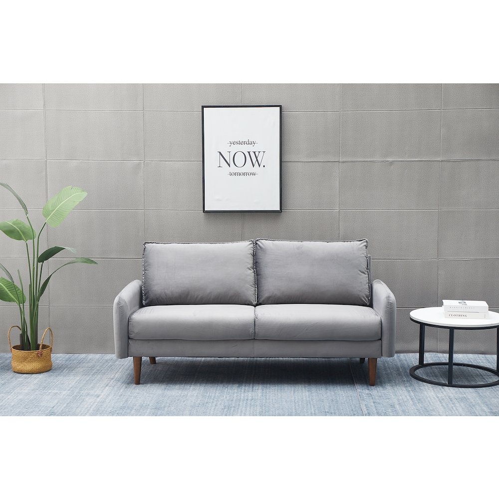 Jadier Velvet Living Room Sofa. Picture 1