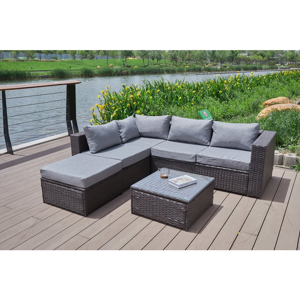 Nazimi 86'' Outdoor Patio Sectional. Picture 7