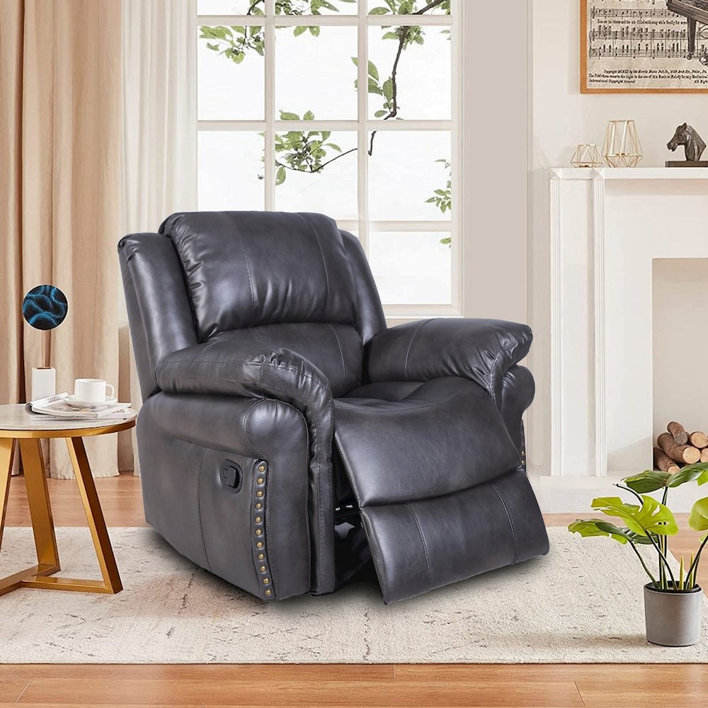 Dontiavion Faux Leather Living Room Recliner. Picture 1