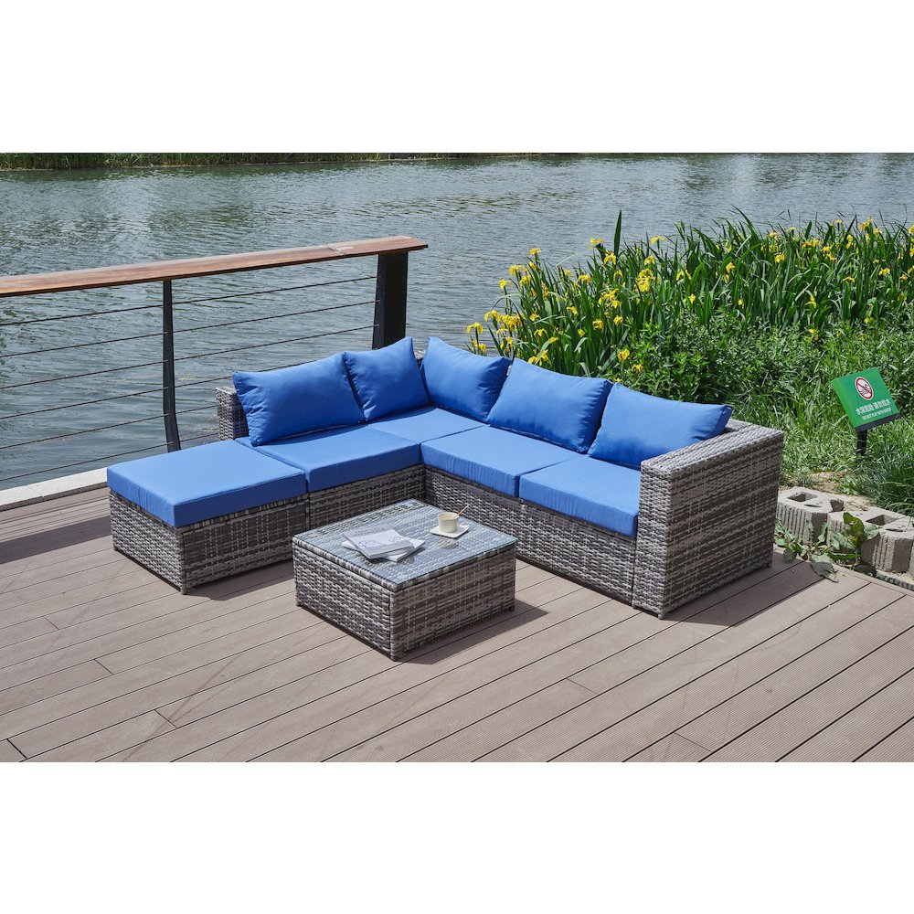 Nazimi 86'' Outdoor Patio Sectional. Picture 7