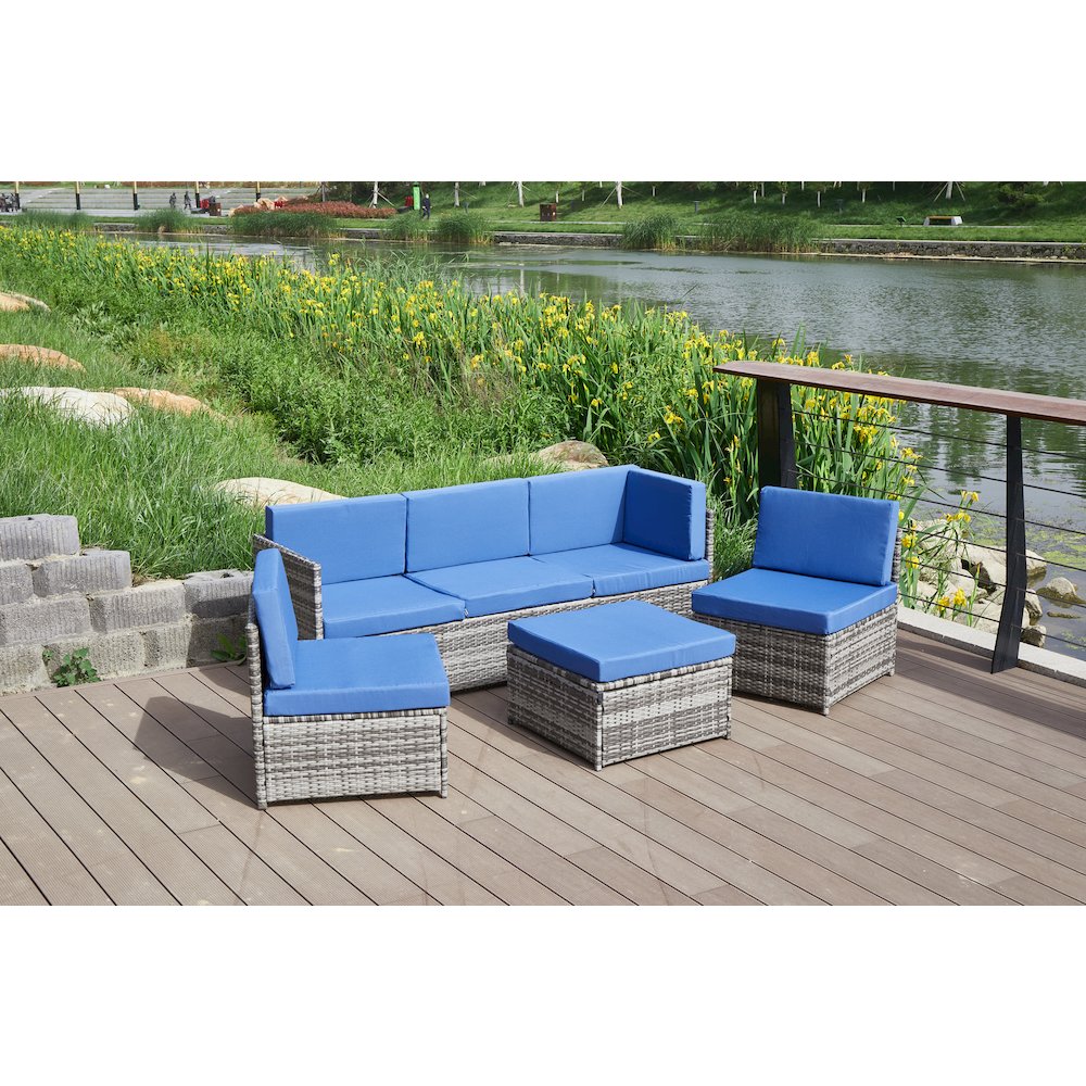 4-Piece Wicker Patio Furniture Sets Outdoor Sectional Sofa Set Sectional. Picture 8